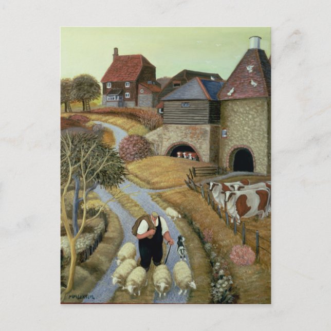 Bauernhof in der französischen Straße Postkarte (Vorderseite)