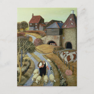 Bauernhof in der französischen Straße Postkarte