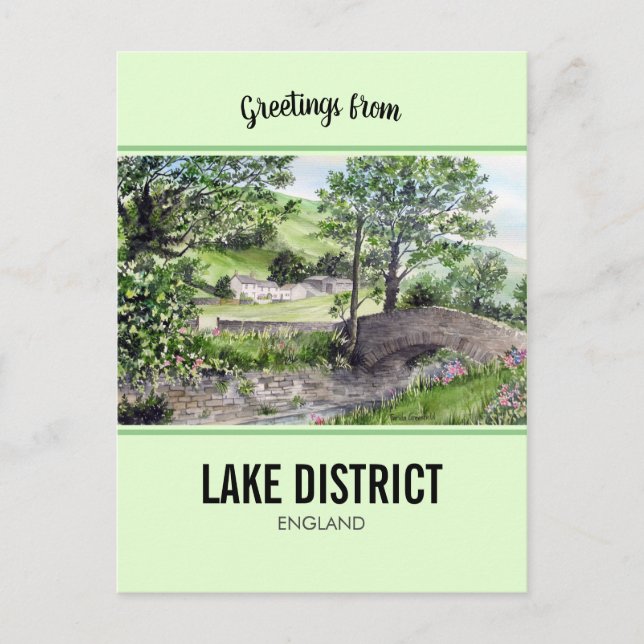 Bauernhof in der Nähe von Thirlmere, Lake District Postkarte (Vorderseite)