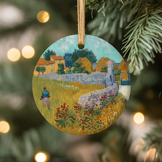 Bauernhof in der Provence | Vincent van Gogh Keramik Ornament (Von Creator hochgeladen)