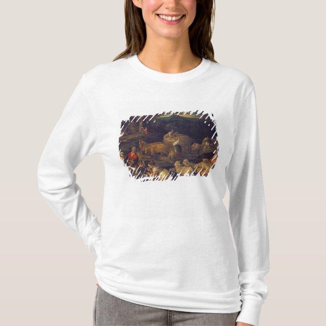 Bauernhof-Innen- oder scherende Schafe T-Shirt (Vorderseite)