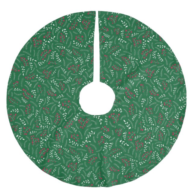 Bauernhof Jäger grün rustikale Laubbaumstruktur ni Polyester Weihnachtsbaumdecke (Vorderseite)