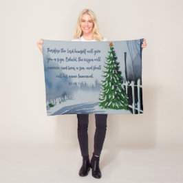 Bauernhof Land Weihnachtsschrift Wasserfarbe Fleecedecke