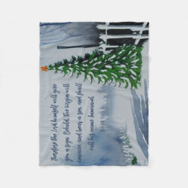 Bauernhof Land Weihnachtsschrift Wasserfarbe Fleecedecke