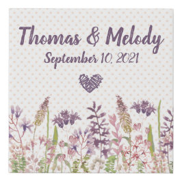 Bauernhof Lavender Wildblume Hochzeit Unterschrift Künstlicher Leinwanddruck