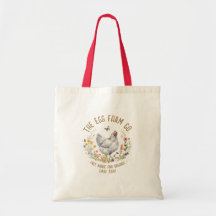 Bauernhof-Logo-Tragetasche Wasserfarbe Graue Henne