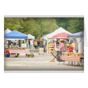 Bauernhof-Markt-Morgengrußkarte