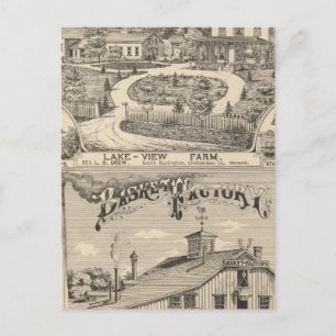 Bauernhof mit Aussicht auf den See in Südburlingto Postkarte