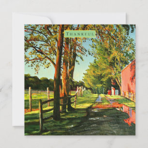 Bauernhof mit Pferdeställe Feiertagskarte