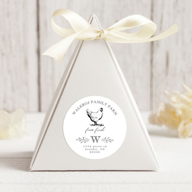 Bauernhof Moderner Hühnerhof Runder Aufkleber (Von Creator hochgeladen)