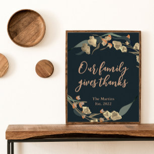 Bauernhof Navy Botanischer Erntedank Zitat Familie Poster