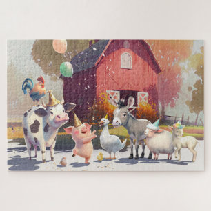 Bauernhof Party Tiere Scheune Esel Gans Schwein Ku Puzzle