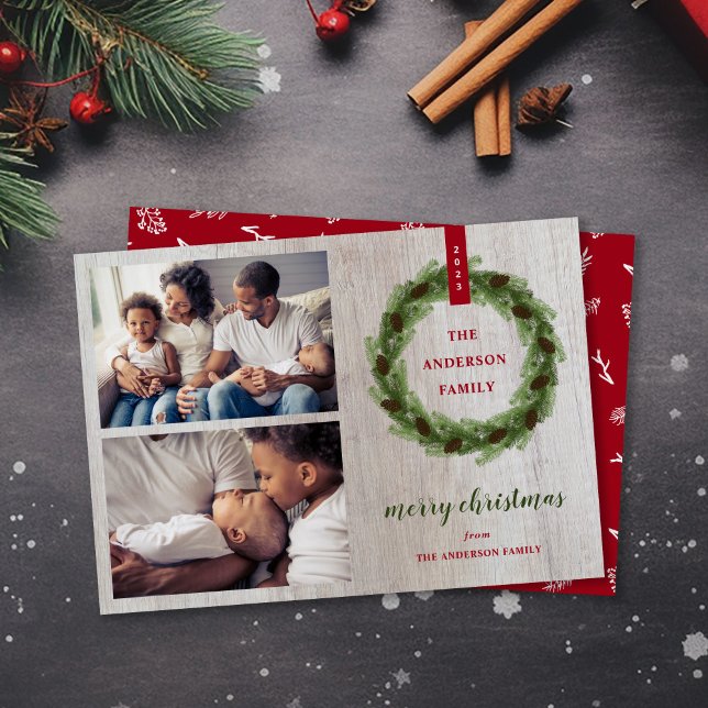 Bauernhof Pine Wreath Frohe Weihnachten 2 Foto (Von Creator hochgeladen)