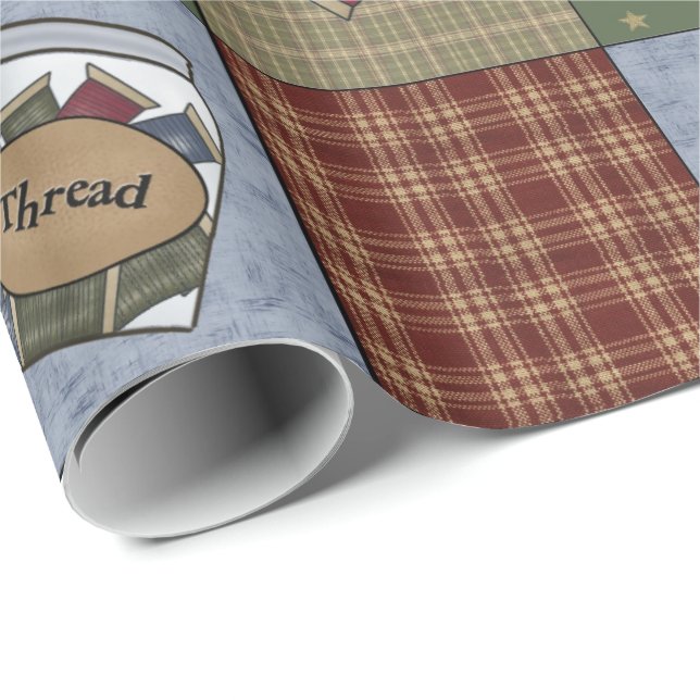 Bauernhof Primitive Nähen & Fabric Geschenkpapier (Rolleneckpunkt)