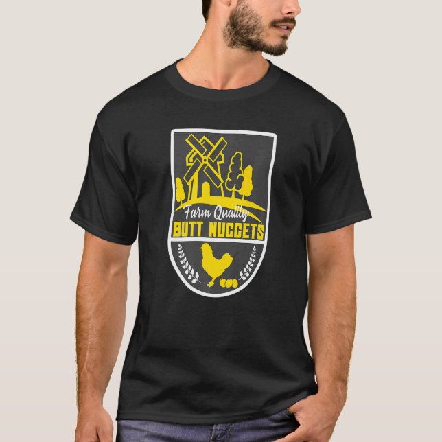 Bauernhof Qual Hintern Nuggets Hühnerhenner Eier F T-Shirt (Vorderseite)