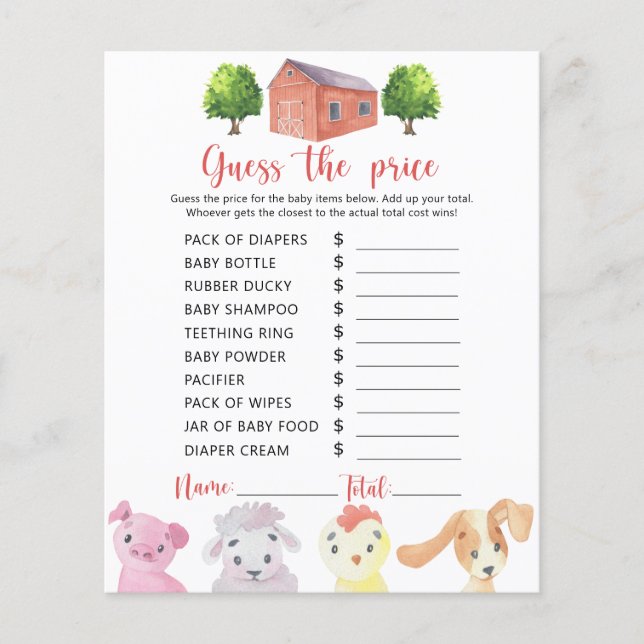 Bauernhof - Rate den Preis! Spiel (Vorderseite)