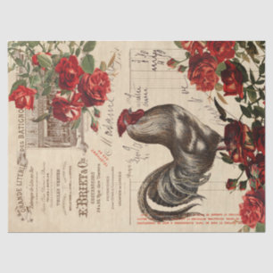 Bauernhof Rose Decoupage Ephemera Tissu Seidenpapier