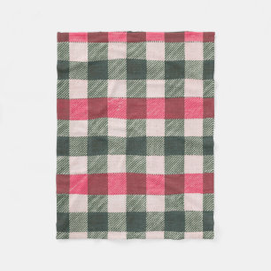 Bauernhof Rot und Grün Gingham Fleecedecke