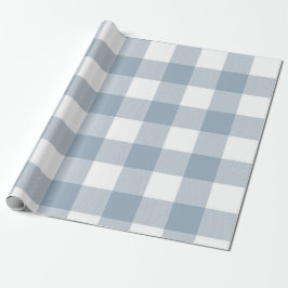 Bauernhof Rustic Blue Gray Buffalo Karierter Platz Geschenkpapier