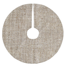 Bauernhof Rustic Brown Burlap Textur Polyester Weihnachtsbaumdecke
