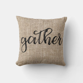 Bauernhof Rustic Brown Sacking Burlap GATHER Kissen