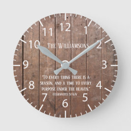 Bauernhof Rustikale Imitate Wood Scripting Verse F Runde Wanduhr