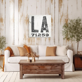 Bauernhof Rustikaler Staat Zip Code Louisiana Leinwanddruck