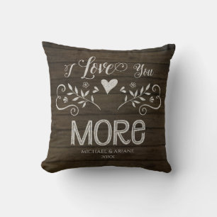 Bauernhof Rustikales Holz I Liebe You More Typogra Kissen
