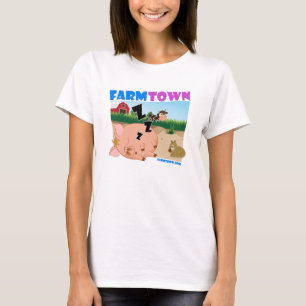 Bauernhof-Stadtschläfriger Piggy T - Shirt