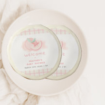 Bauernhof Sweet Pink Gingham Peach Baby Dusche