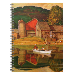 Bauernhof-Teich-Landschaft durch Met Schaeffer Notizblock