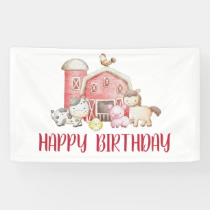 Bauernhof-Tier- und Scheunen-Geburtstag Banner