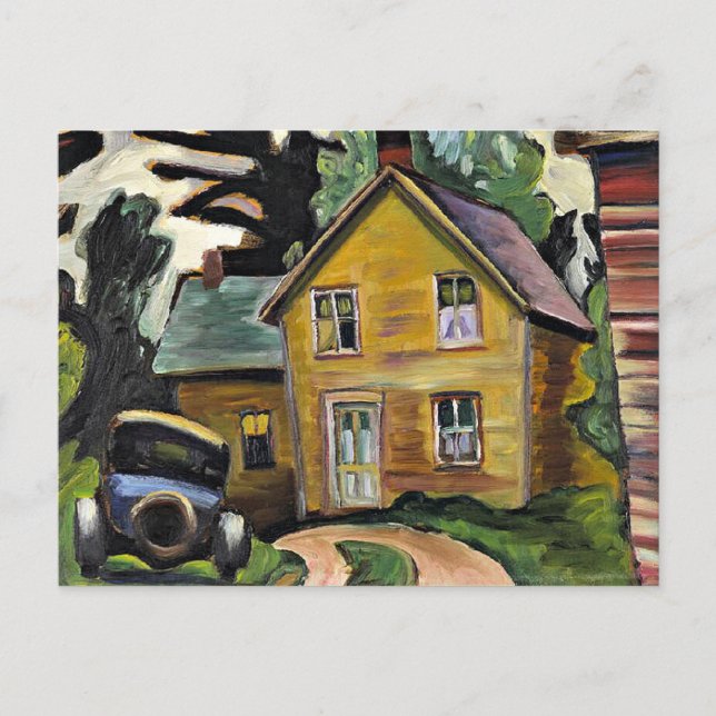 Bauernhof und Auto von Prudence Heward, Postkarte (Vorderseite)