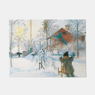 Bauernhof und Waschhaus von Carl Larsson Fußmatte
