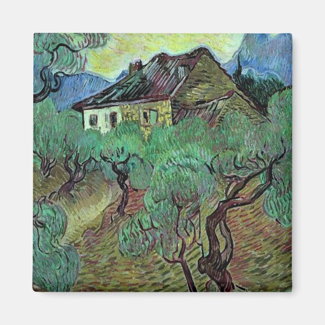Bauernhof Unter den Olivenbäumen Van Gogh Magnet (Vorne)