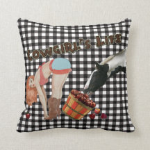 Bauernhof Vintag Cowgirl's Life Pinup Pillow