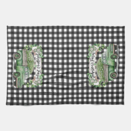 Bauernhof | Vintager grüner LKW | PERSONALISIERT Geschirrtuch