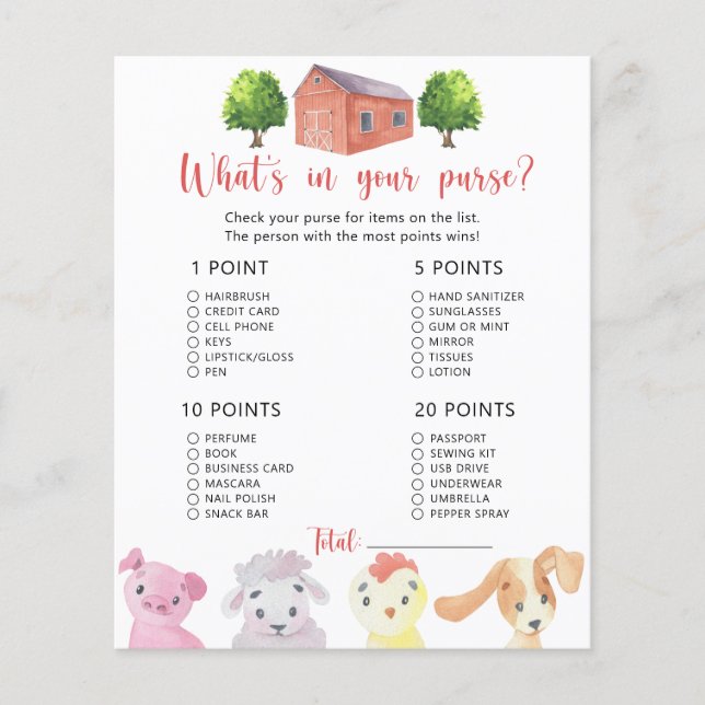 Bauernhof - Was steckt in Ihrem Baby-Duschhandschu (Vorderseite)