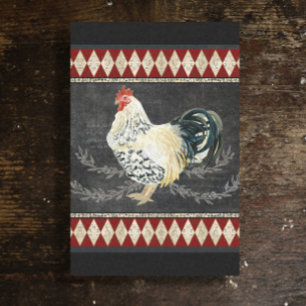 Bauernhof Wasserfarbe Rooster-Halbpension Dekoupag Seidenpapier