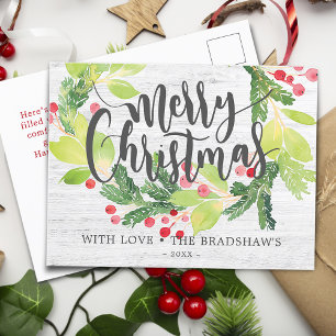 Bauernhof Wasserfarbe Winter Berath Feiertagspostkarte