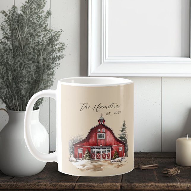 Bauernhof Wasserfarben Stall Land Custom Kaffeetasse (Von Creator hochgeladen)