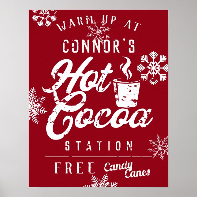 Bauernhof Weihnachten Custom Familie Hot Cocoa Pos Poster (Vorne)