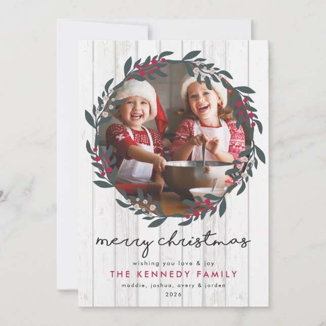 Bauernhof Weihnachtsbad Foto Weihnachtskarte Feiertagskarte (Vorderseite)