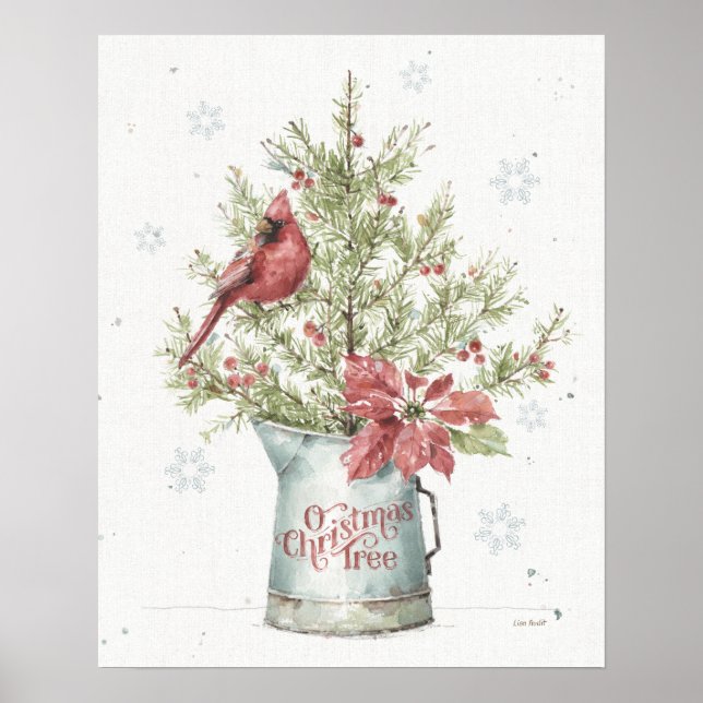 Bauernhof Weihnachtsbaum mit Kardinal Poster (Vorne)