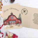 Bauernhof Weihnachtsmeldung Feiertagskarte<br><div class="desc">Die Weihnachtskarten dieses Landes sind mit einer rustikalen Scheune und immergrünen Bäumen versehen. Anpassen Sie Ihre Nachricht einfach mit der Personalisierungsfunktion.</div>