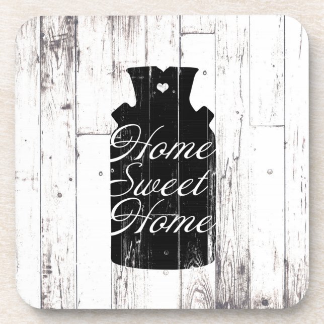 Bauernhof Weißholz Rustikaler Milchsaft Zuhause Sü Untersetzer (Vorderseite)