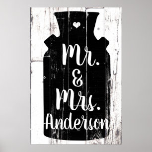 Bauernhof Weißholz Rustikales Milchjug Zuhause Wal Poster