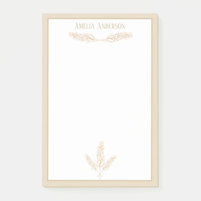 Bauernhof Wheat Stalks | PERSONALISIERT Post-it Klebezettel (Vorderseite)