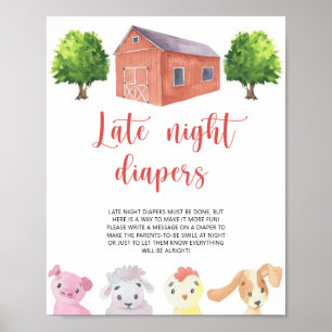 Bauernhof \ Windel-Spiel für späte Nacht Poster