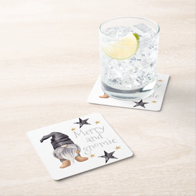 Bauernhof Winter Wasserfarbengenom zu Weihnachten Rechteckiger Pappuntersetzer (Vor Ort)